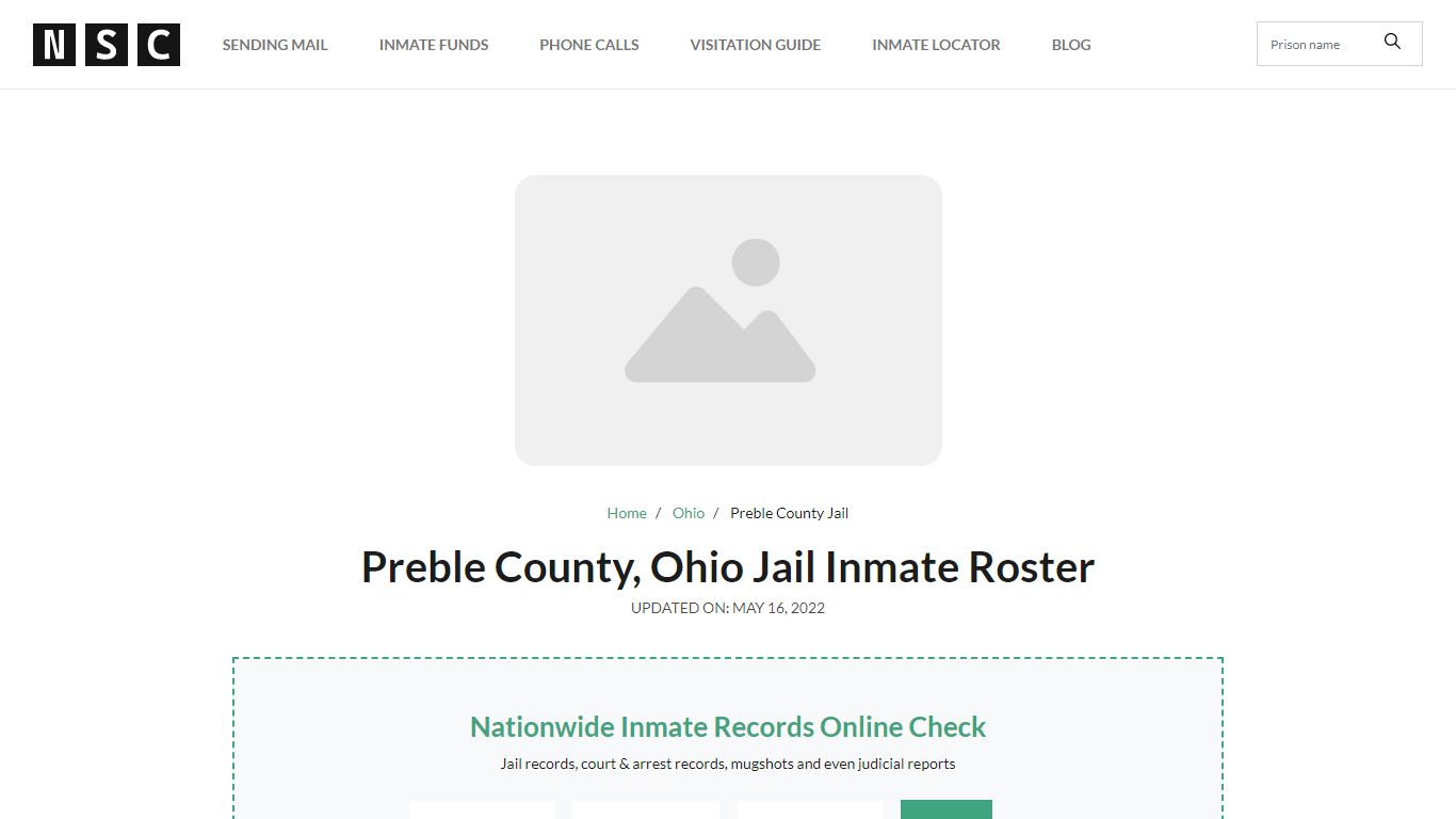 Preble County, Ohio Jail Inmate Roster