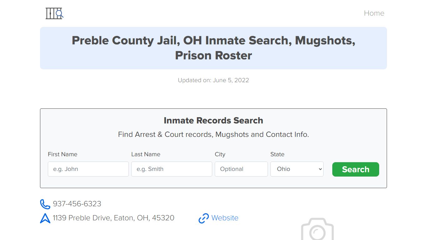 Preble County Jail, OH Inmate Search, Mugshots, Prison Roster